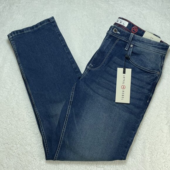 Artful Rebel Jeans Mens 32x32 Blue Mason Athletic Fit Stretch Super Soft NWT - Picture 1 of 14